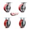 Service Caster 6 Inch Kingpinless Red Poly on Steel Wheel Swivel Caster Swivel 2 Rigid, 2PK SCC-KP30S620-PUR-RS-2-R-2 - alternate 5